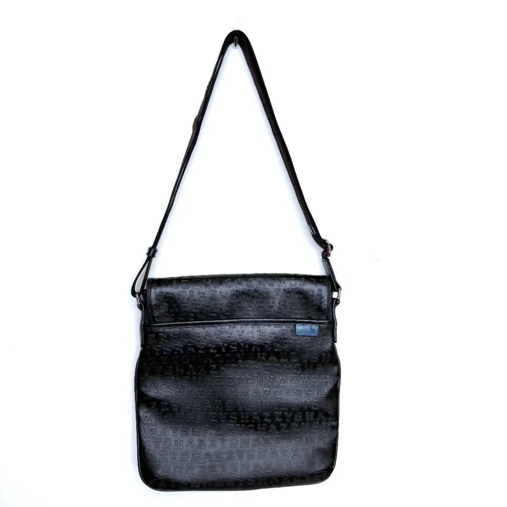 Hazzys Faux Leather Messenger Shoulder Crossbody Buckle Bag Snap Closure Lined